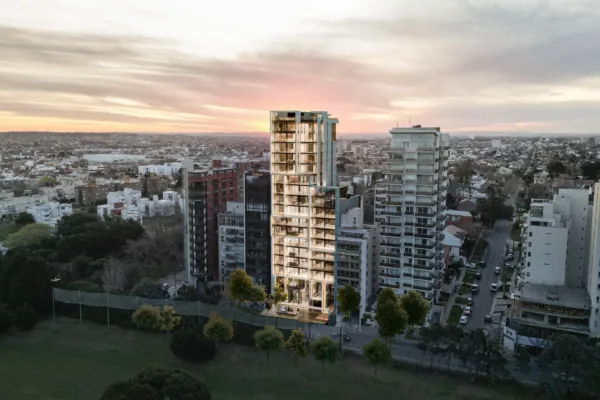 Aérea desde el golf en el atardecer Aérea desde el golf en el atardecer