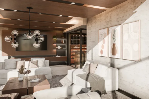 Estar del duplex vista a la cava Estar del duplex vista a la cava