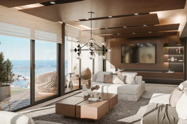 Estar del duplex vista a la terraza Estar del duplex vista a la terraza